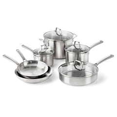 Calphalon Classic Stainless Steel Pots and Pans 10-Piece Cookware Set