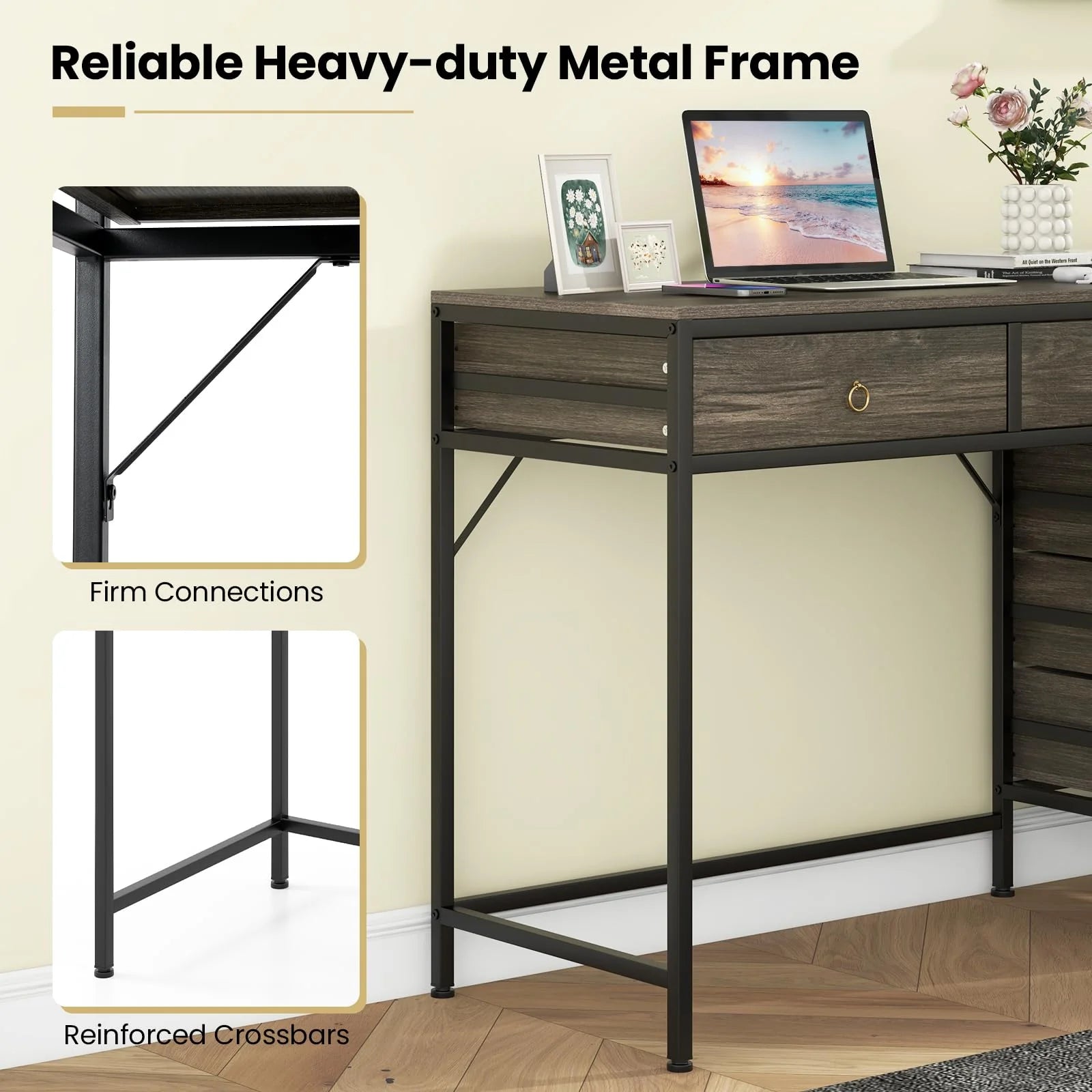 Tangkula 51" Home Office Desk with Printer Stand