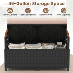 Tangkula 46 Gallon Outdoor Bench with Storage